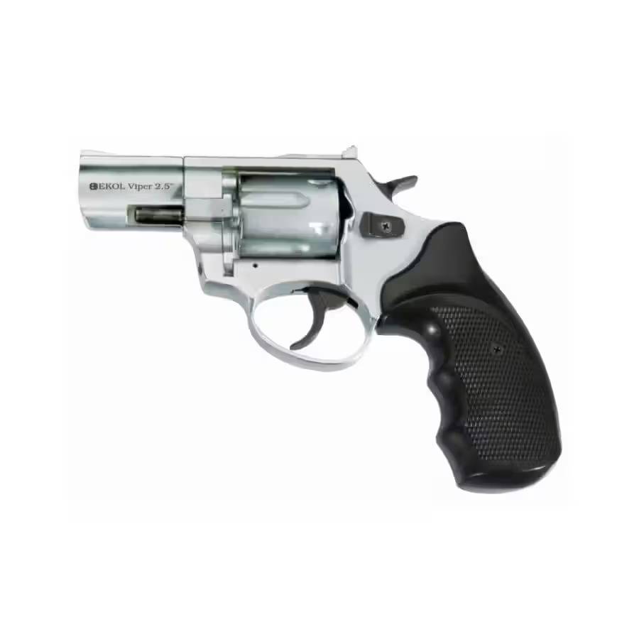 EKOL VIPER 2.5" WHITE/CHROME REVOLVER BLANK (GUN ONLY) - Image 2