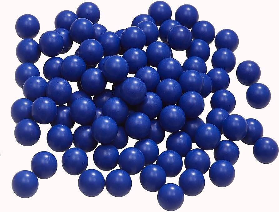 Solid blue .50 caliber balls pack view