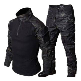 BLACK CAMO SHIRT & TROUSER